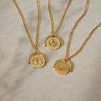 Zodiac Spinner Necklace Silver 18K Gold Plated