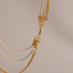 Triple Layering Clasp Silver 18K Gold Plated