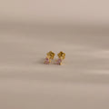 Teardrop Pink Tourmaline Flatback Studs Silver 18K Gold Plated