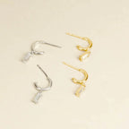 Lys Baguette Hoops Silver 18K Gold Plated