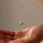 Diamond Seashell Charm Necklace Silver 18K Gold Plated