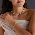 3-Prong Diamond Tennis Necklace & Bracelet Set Silver 18K Gold Plated