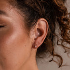 Ruby Flat Back Stud Earrings Silver 18K Gold Plated