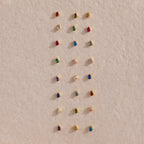 Teardrop Diamond Flat Back Studs Silver 18K Gold Plated