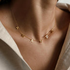 Alice Letter Name Necklace  Silver 18K Gold Plated