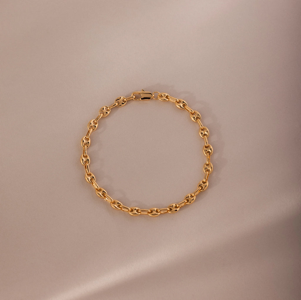 Mini Mariner Chain Bracelet Silver 18K Gold Plated