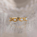 Opal Diamond Teardrop Ring Silver 18K Gold Plated