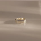 Ribbed Name Signet Ring Silver 18K Gold Plated
