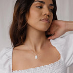 Birth Flower Arch Necklace Silver 18K Gold Plated