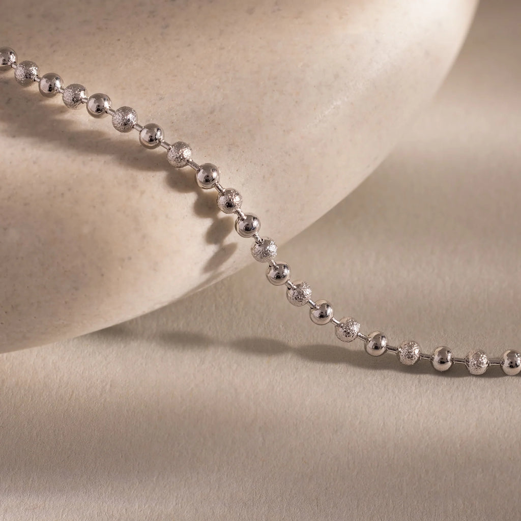 Beaded Bracelet Silver 18K Gold Plated
