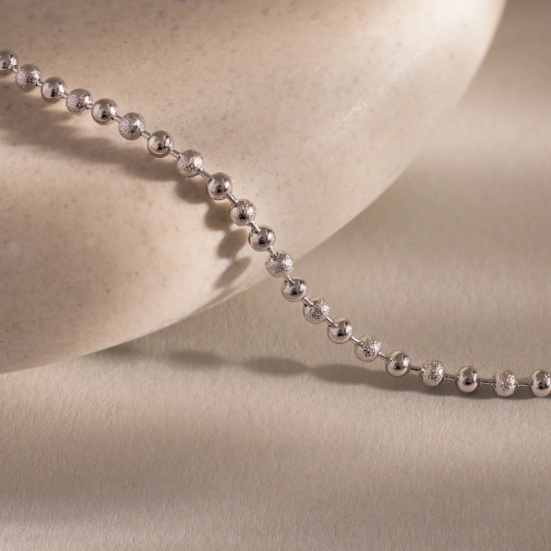 Beaded Bracelet Silver 18K Gold Plated