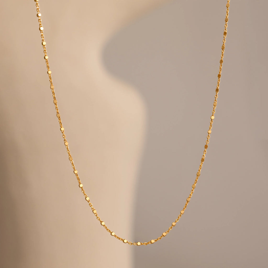 Dot Station Necklace in Silver 18K Gold Plated