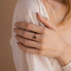 Agate Teardrop Ring Silver 18K Gold Plated