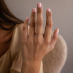 Pave Birthstone Drop Ring Silver 18K Gold Plated