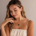 Jade Heart North Star Necklace Silver 18K Gold Plated