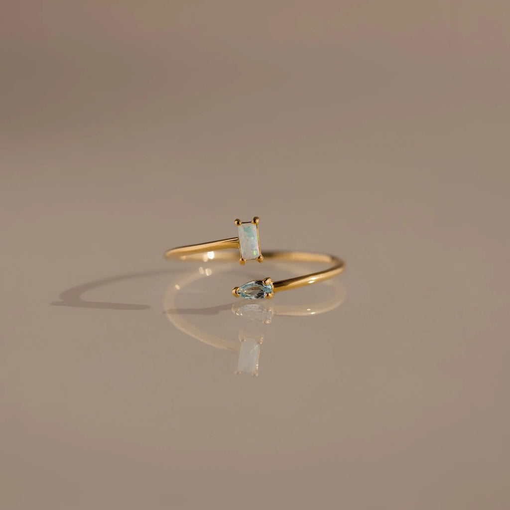 Toi et Moi Wrap Ring Silver 18K Gold Plated