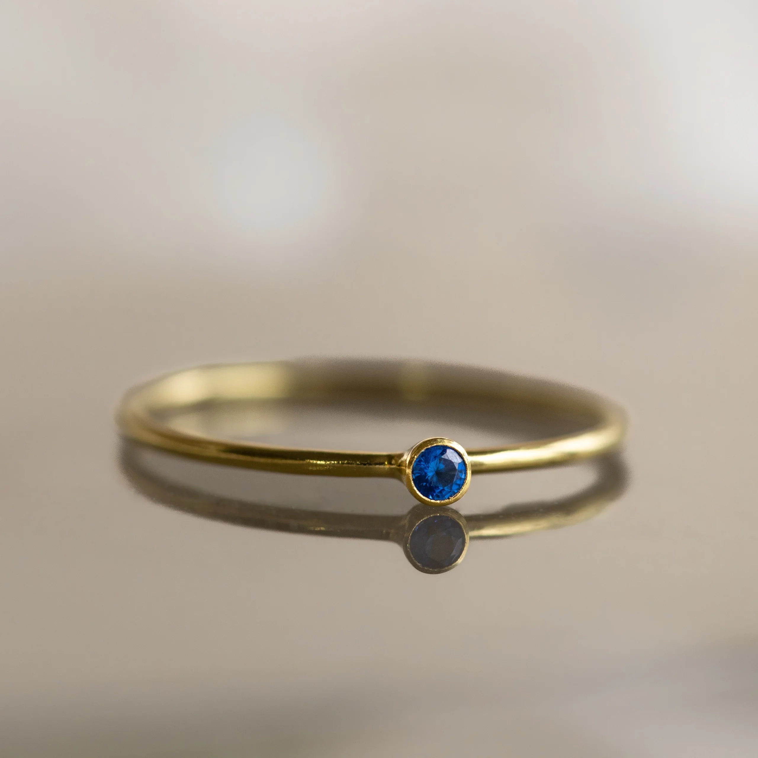 Tiny Birthstone Ring Silver 18K Gold Plated