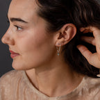 Agate Star Chain Earrings Silver 18K Gold Plated