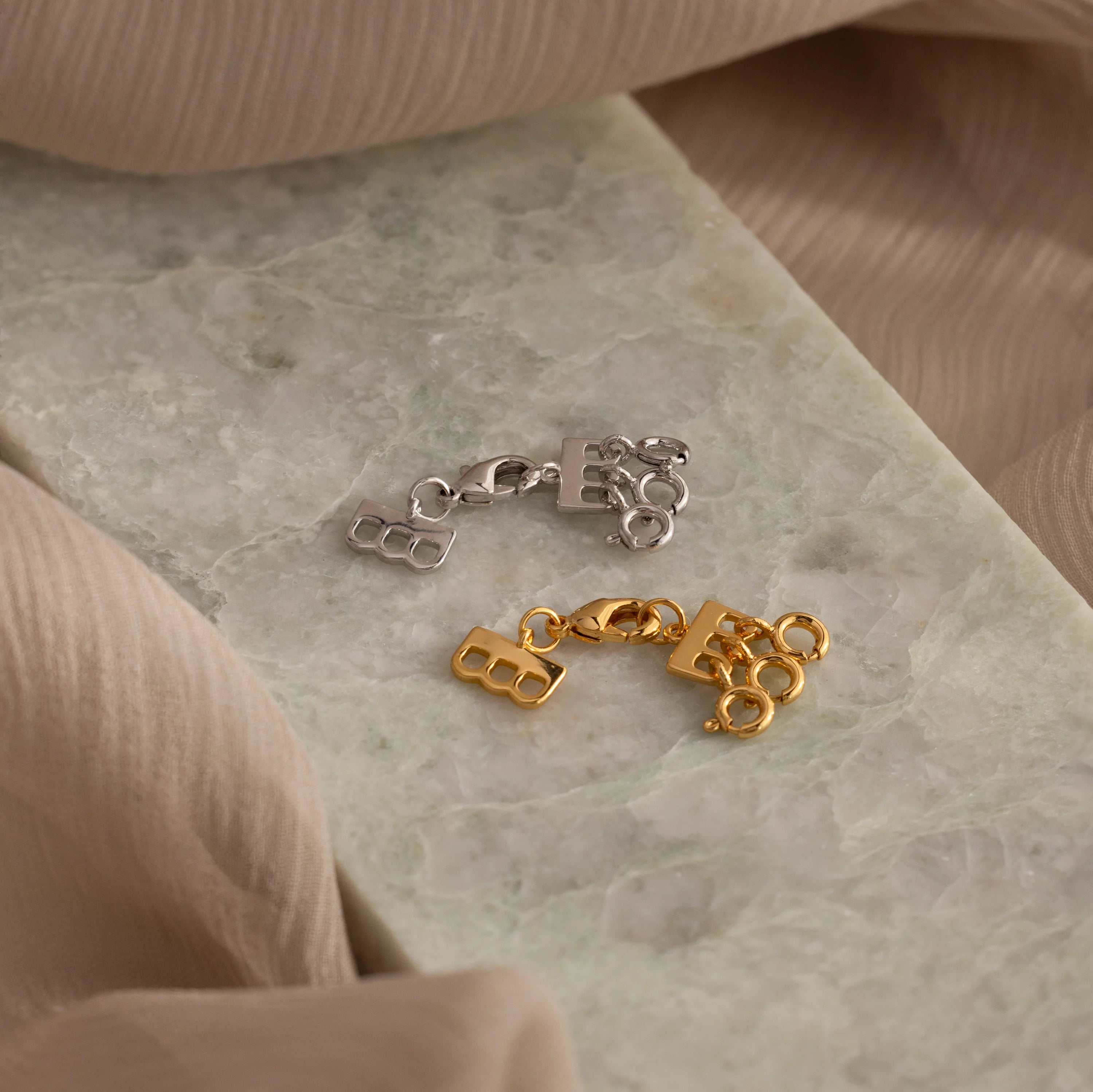 Triple Layering Clasp Silver 18K Gold Plated