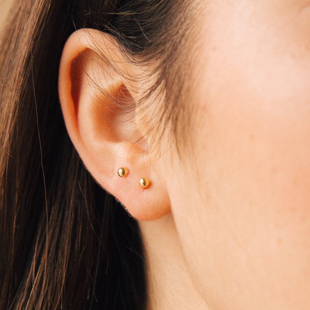 Nora Duo Studs Silver 18K Gold Plated