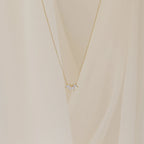 Marquise Diamond Flower Necklace Silver 18K Gold Plated