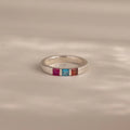 Multiple Birthstone Band Silver 18K Gold Plated