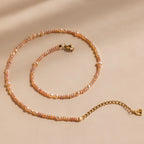 Blush Pearl Beaded Necklace Silver 18K Gold Plated