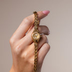 Petite Round Timepiece Silver 18K Gold Plated
