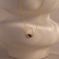 Marquise Garnet Pearl Necklace Silver 18K Gold Plated
