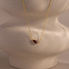 Marquise Garnet Pearl Necklace Silver 18K Gold Plated