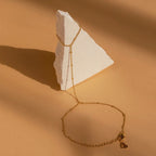 Beaded Hand Chain Bracelet Silver 18K Gold Plated