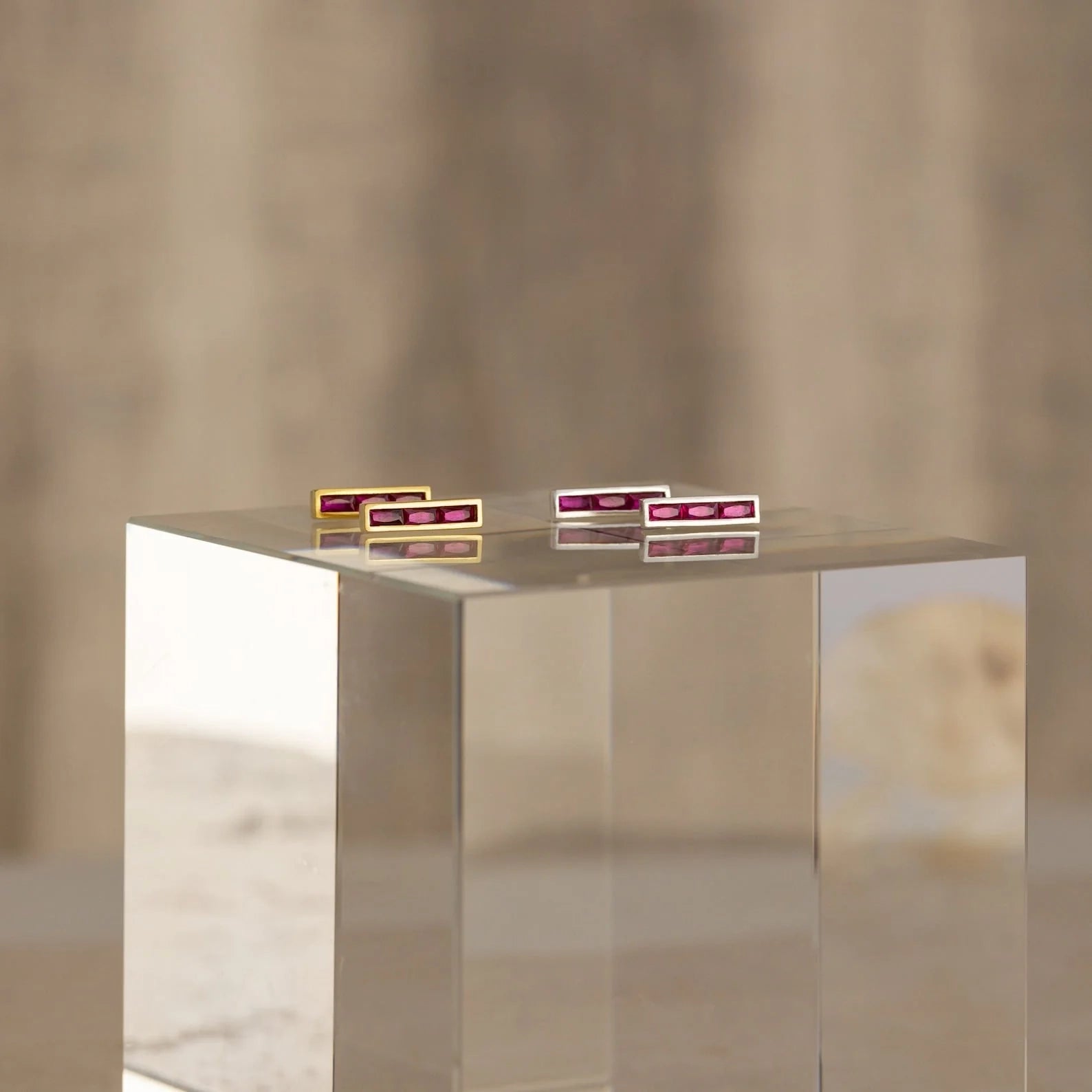 Personalized Birthstone Bar Stud Earrings