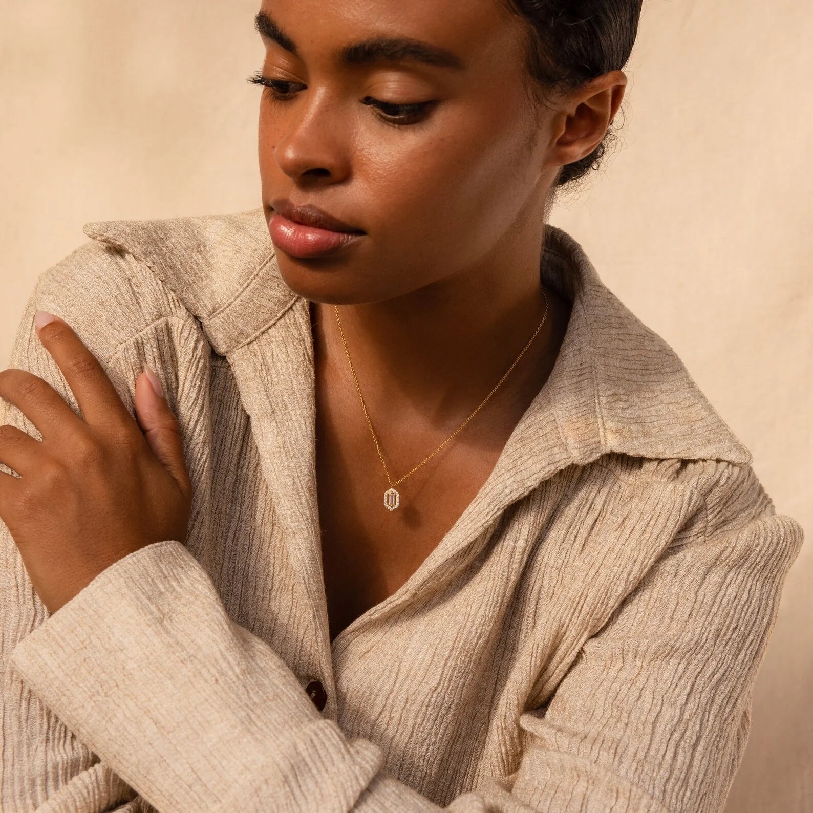 Daydreamer Diamond Necklace Silver 18K Gold Plated