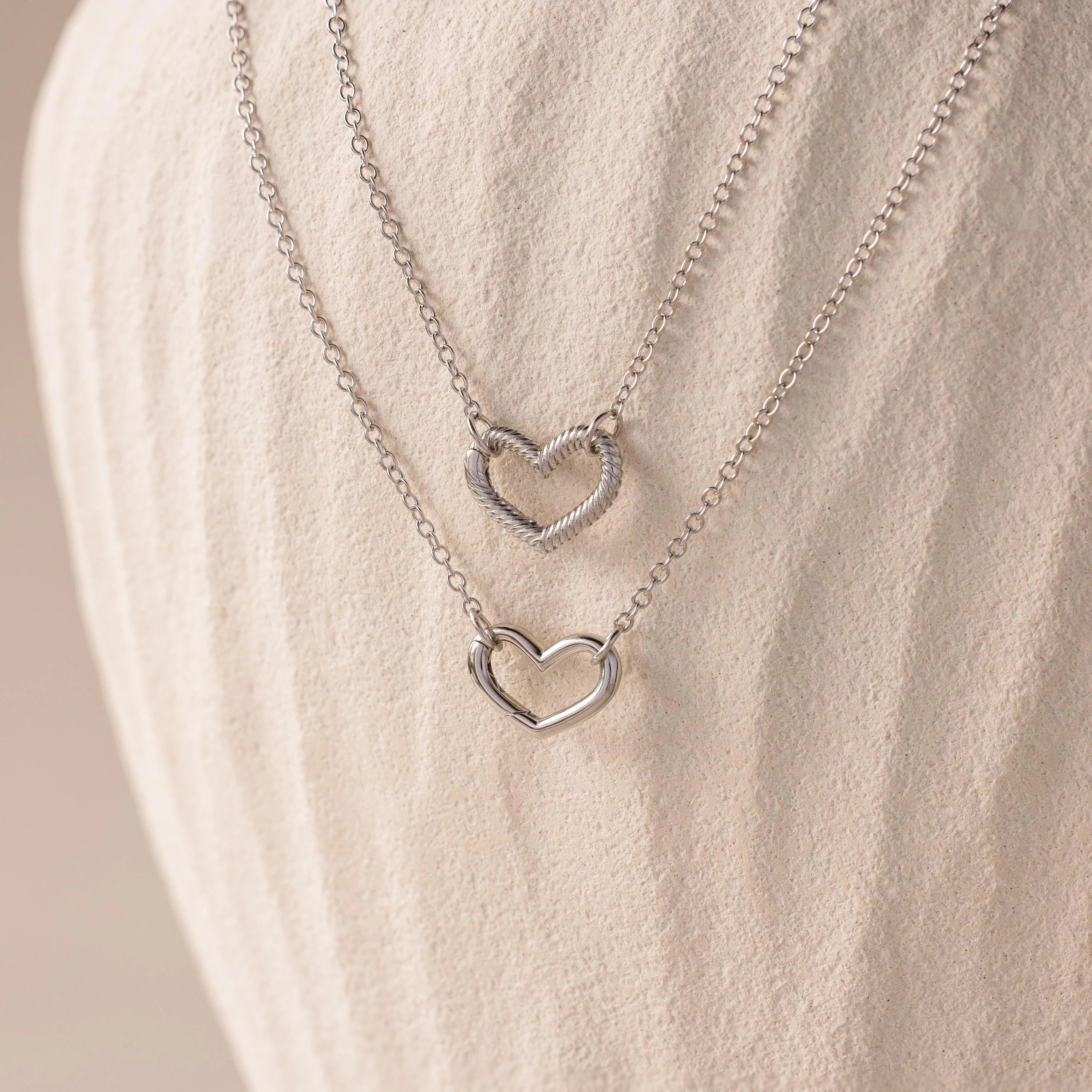 Heart Carabiner Set Silver 18K Gold Plated