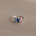 Multiple Marquise Birthstone Ring Silver 18K Gold Plated