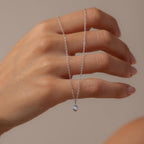 Opal Diamond Necklace Silver 18K Gold Plated