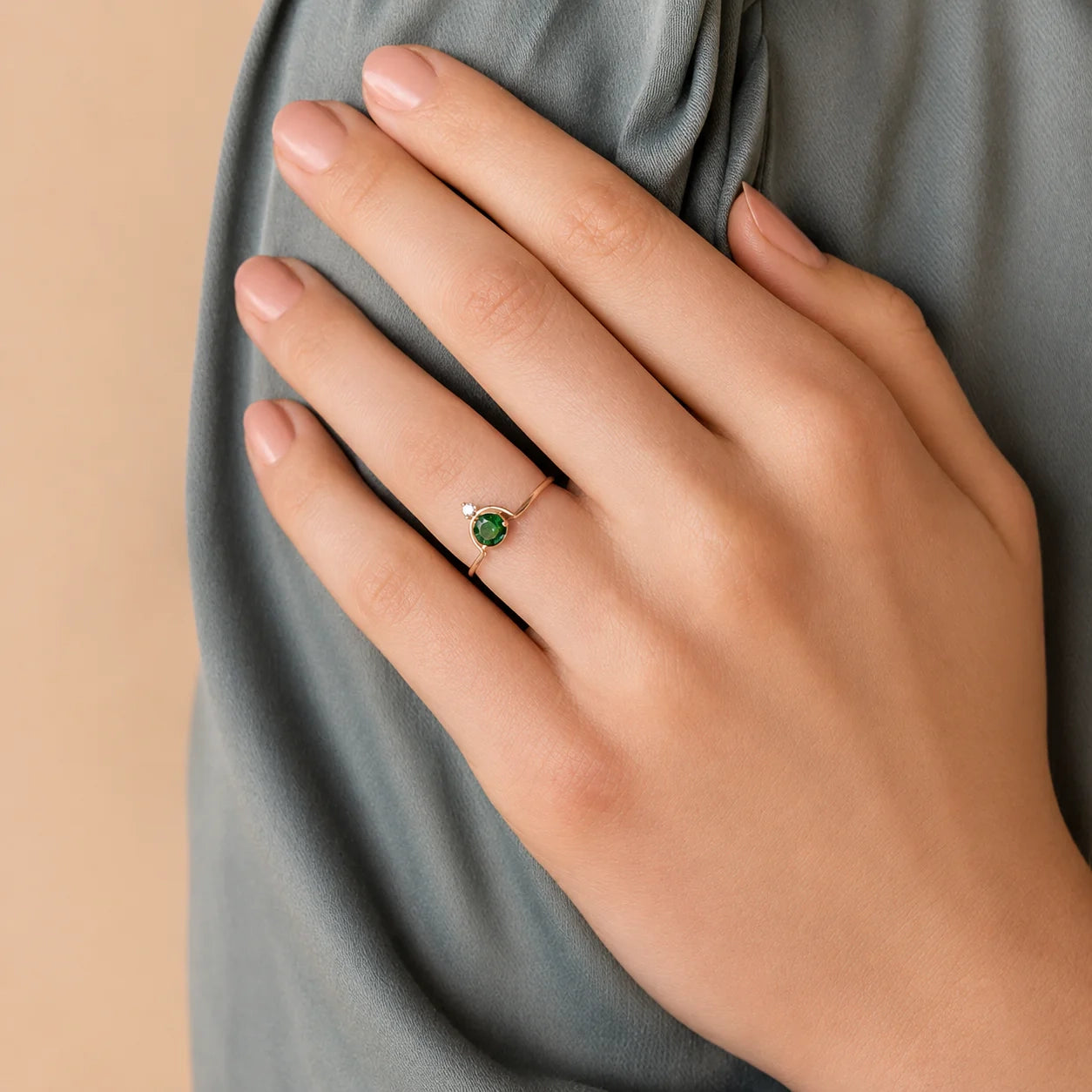 Duo Vintage Birthstone Ring