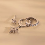 Opal Starburst Earrings Set Silver 18K Gold Plated