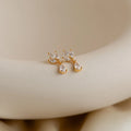 Marquise Diamond Drop Studs Silver 18K Gold Plated