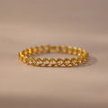 Diamond Heart Link Bracelet Silver 18K Gold Plated