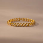 Diamond Heart Link Bracelet Silver 18K Gold Plated