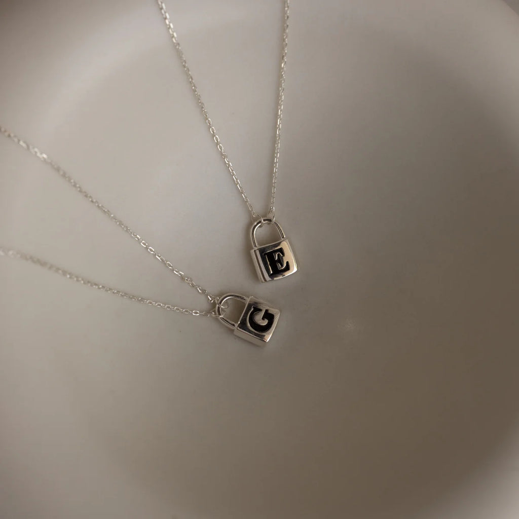 Padlock Necklace Silver 18K Gold Plated
