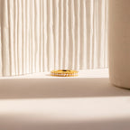 Alicia Pearl Inlay Band Silver 18K Gold Plated