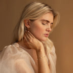 Pearl Station Bracelet Silver 18K Gold Plated