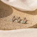 Marquise Opal Flat Back Studs Silver 18K Gold Plated