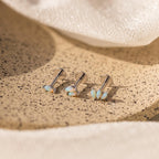 Marquise Opal Flat Back Studs Silver 18K Gold Plated