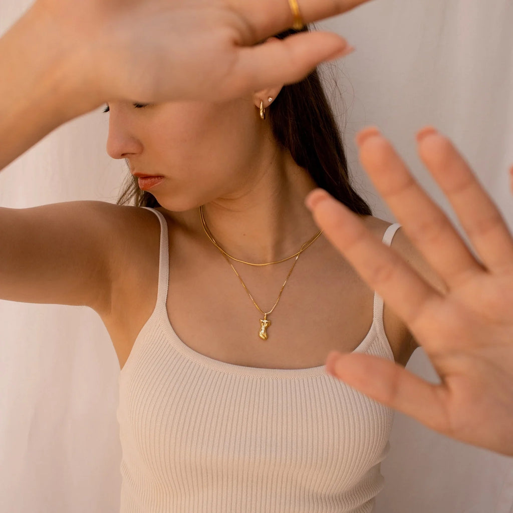 Kinn Body Necklace Silver 18K Gold Plated