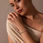 Organic Wavy Cuff Bracelet Silver 18K Gold Plated