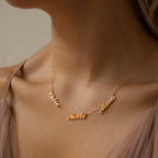 Carrie Multiple Name Necklace Silver 18K Gold Plated