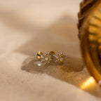 Opal Sun Flat Back Studs Silver 18K Gold Plated